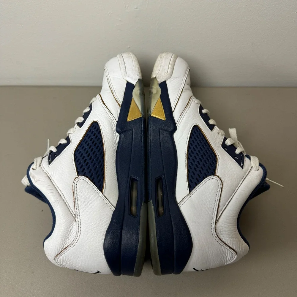 Nike Air Jordan 5 Retro Low Men 8.5 Dunk From‎ Above Shoe Sneaker White Blue